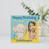 Custom 6th Birthday Elephant Sweet Your Carte phot (Debout devant)