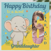 Custom 6th Birthday Elephant Sweet Your Photo Card Kaart