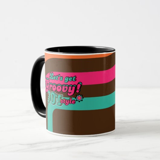 Custom 70's Retro Disco Verjaardag Boogie Groovy Mok (Voorkant links)