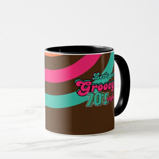 Custom 70's Retro Disco Verjaardag Boogie Groovy Mok (Voorkant rechts)