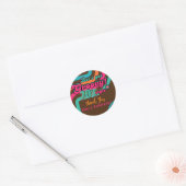 Custom 70's Retro Disco Verjaardag Boogie Groovy Ronde Sticker (Envelop)
