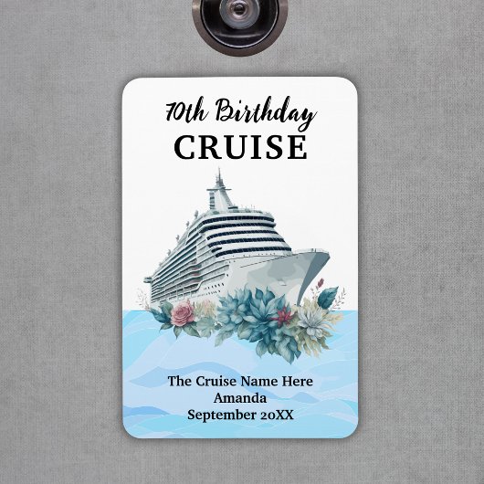 Custom 70th Birthday Cruise Cabin Door Magneet