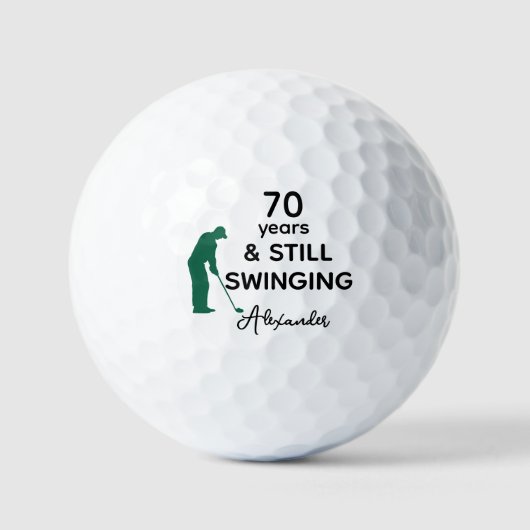 Custom 70th Birthday Funny Still Swinging Golfballen (Voorkant)