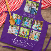 Custom 7 Photo Collage Family Name Quote Purple Schort