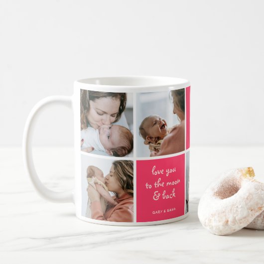 Custom 7 Photo Meilleur Maman Jamais Mug (Avec donut)