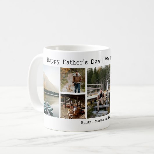 Custom 7 Photo We Love You Papa Mug personnalisé (Devant gauche)