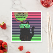 Custom 80's Retro Black Cat Throwback Servet (Insitu)