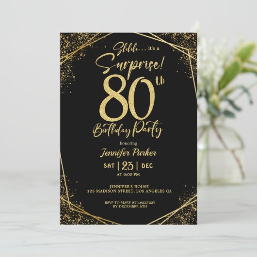 Custom 80th Birtrhday Invitation (Debout devant)