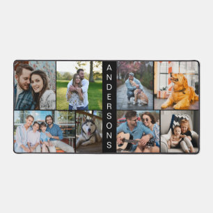 Custom 8 Fotocollage Eenvoudig Zwart Bureaumat