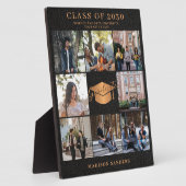 Custom 8 fotocollage goud zwart afstuderen naam fotoplaat (Zijkant)