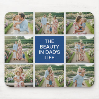 Custom 8 Photo Collage - Personalized Dad Gift Muismat