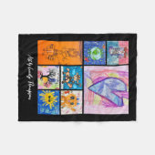 Custom 8 Photo Kids' Art Keepsake Fleece Deken (Voorkant (Horizontaal))