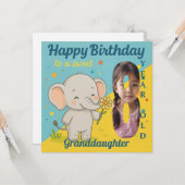 Custom 8th Birthday Elephant Sweet Your Carte phot (Devant/Arrière en situation)