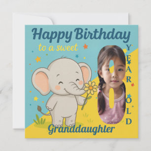 Custom 8th Birthday Elephant Sweet Your Carte phot