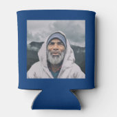 Custom 90th Birthday Blue Gold With Photo Blikjeskoeler (Achterkant)