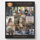 Custom 9 fotocollage goud zwart afstuderen naam fotoplaat (Voorkant)