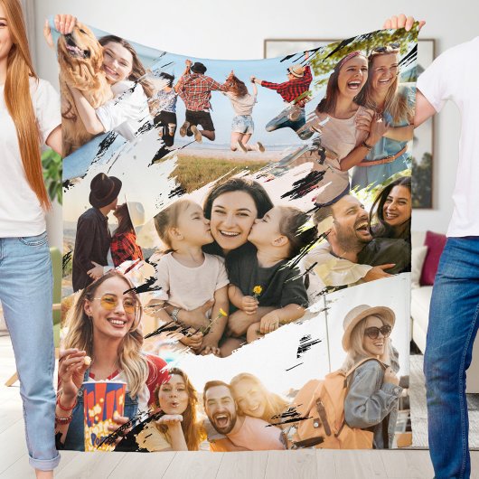 Custom 9 Photo Collage Fleece Deken
