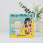 Custom 9th Birthday Elephant Sweet Your Carte phot (Debout devant)