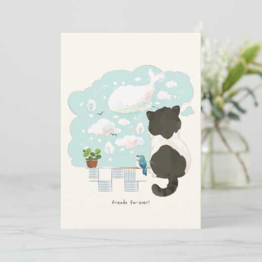 [Custom] A Cat's Day - Dagdroomcloud Gazing Bedankkaart (Staand voorkant)