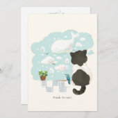 [Custom] A Cat's Day - Dagdroomcloud Gazing Bedankkaart (Voorkant / Achterkant)