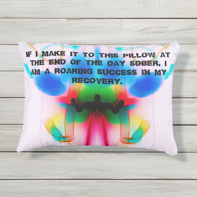 Custom Accent Sobriety Pillow, Recovery A.A. Buitenkussen (Achterkant)