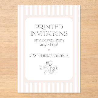 Custom Acrylic Invitations - Wilde Peach Party