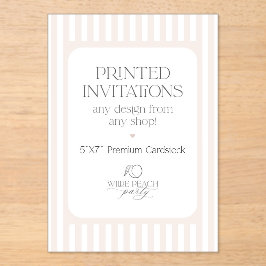 Custom Acrylic Invitations - Wilde Peach Party Acryl Uitnodigingen