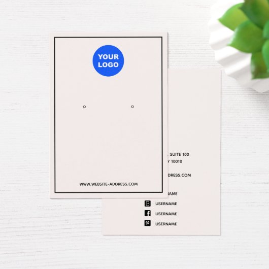 Custom Add Logo Pink Earring Jewelry Display (Bureau)