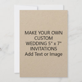 Custom Add Text Afbeelding Modern 5x7 Kraft Weddin Kaart
