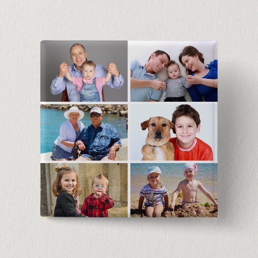 Custom Add Your Own 6 Photo Personalized Button (Voorkant)