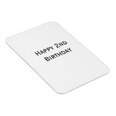 custom add your text happy birthday 2nd simple  magneet (Rechterzijde)