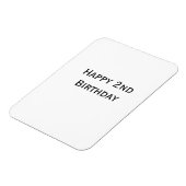 custom add your text happy birthday 2nd simple  magneet (Linkerzijde)