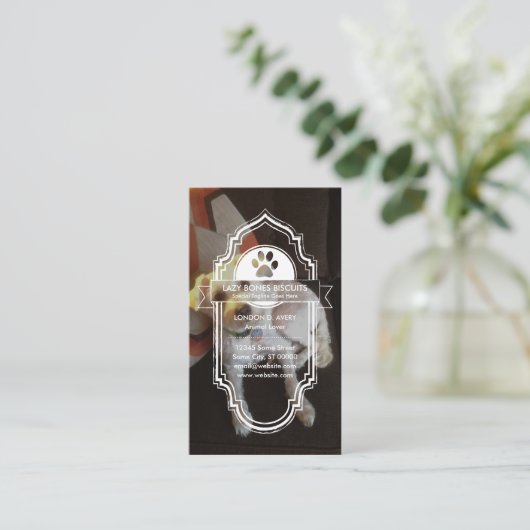 CUSTOM AFBEELDING pet paw loyaliteitsprogramma Klantenkaartje (Staand voorkant)