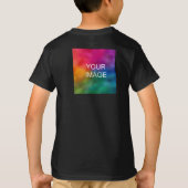 Custom Afbeelding Sjabloon Boys Dubbelzijdig Zwart T-shirt (Achterkant)