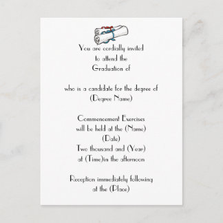 Custom Afstuderen Invitation-Diploma's Uitnodiging Briefkaart
