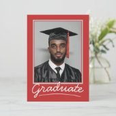 Custom Afstuderen Invitation Kaart | Klassiek ontw (Staand voorkant)