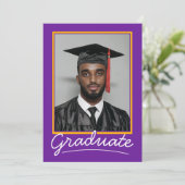 Custom Afstuderen Invitation Kaart | Klassiek ontw (Staand voorkant)