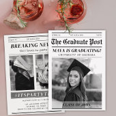 Custom Afstuderen krant Hoesje Party Invitation Kaart