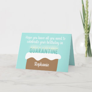 Custom Age Birthday Candles Quarantine Birthday Kaart