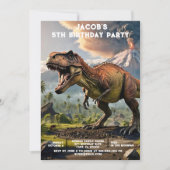Custom Age Dinosaur Birthday Party Invitations (Devant)