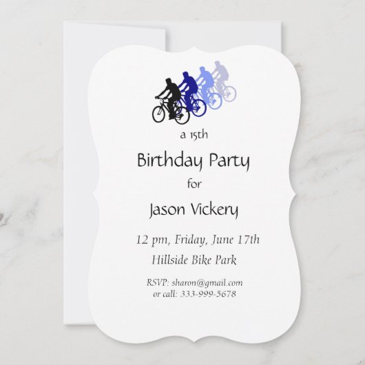 Custom Age Fietsen Verjaardag Party Sport Art Kaart (Achterkant)