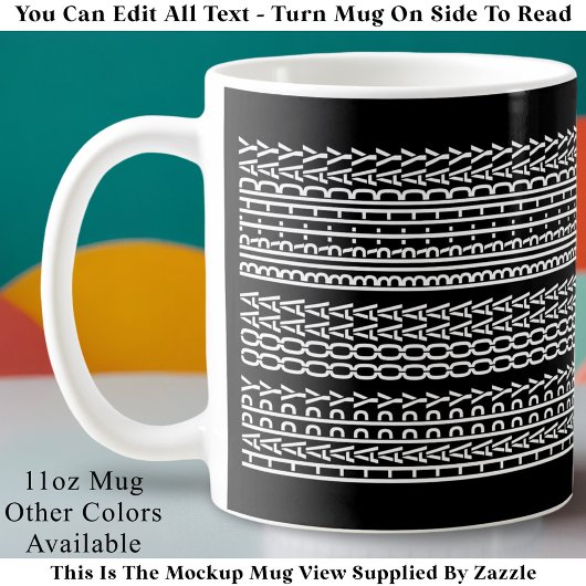 Custom Age Happy Birthday Modern Hidden Message Koffiemok