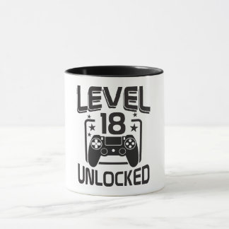 Custom Age Level 18 Unlocked Birthday Gamer Mug