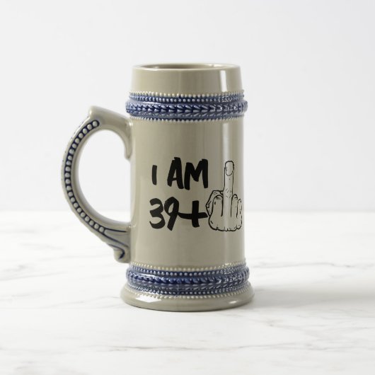 Custom Age MidLife Crisis Beer Stein, Verjaardag M Bierpul (Links)
