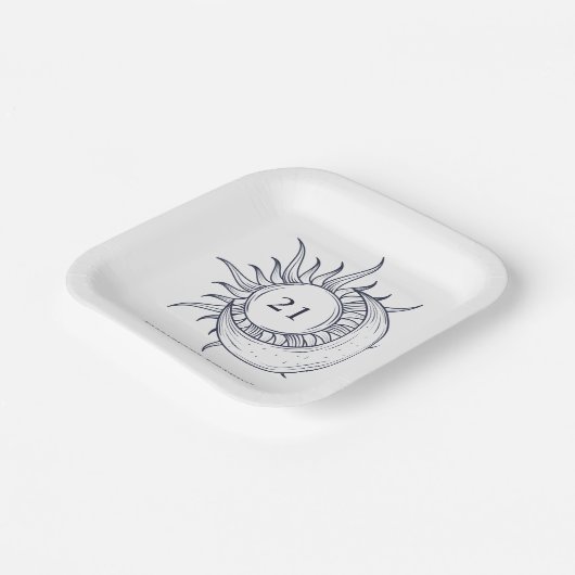 Custom Age Mystic Celestial Moon Verjaardag Papieren Bordje (Gebogen)