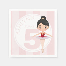 Custom Age & Name Pink Ballet Girls Birthday  Servet