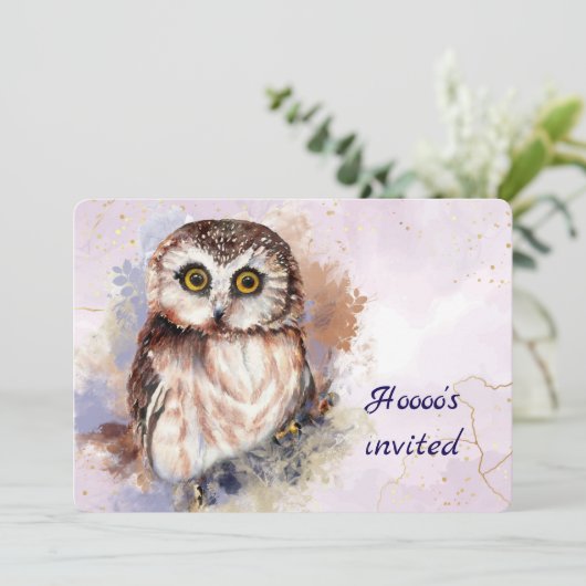 Custom Age Natuur, Uil, Vogel, Verjaardagsfeest Kaart (Staand voorkant)