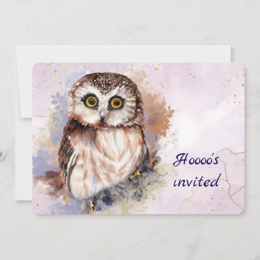 Custom Age Natuur, Uil, Vogel, Verjaardagsfeest Kaart (Voorkant)