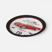 Custom Age Niet Oud Rood Classic 1954 Convertible Papieren Bordje (Gekanteld)