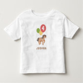 Custom Age Verjaardag Kleurrijke Ballons Paard Kinder Shirts (Voorkant)